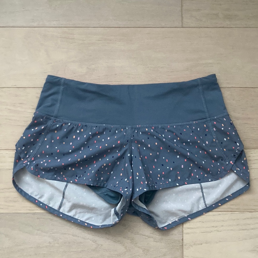 Lululemon Run: Speed Short *Block-It Pocket Confetti Cake Multi/Blue Denim 4